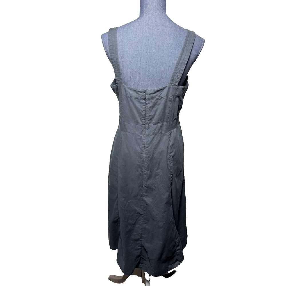 J. Crew Black midi dress size 12 embroidered cotton fit flare lined Sleeveless - Picture 7 of 11